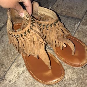 Fringe Suede Sandals